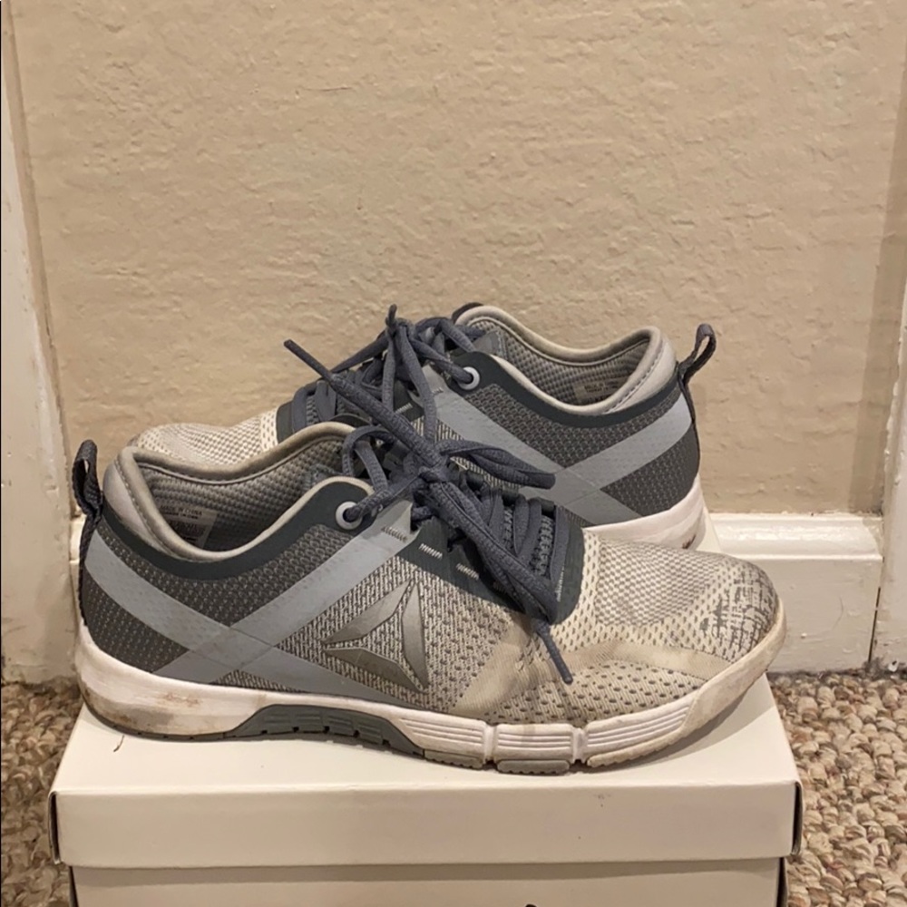 grey reebok’s
